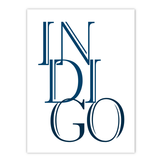 moderne simpel Indigo plakat med teksten indigo