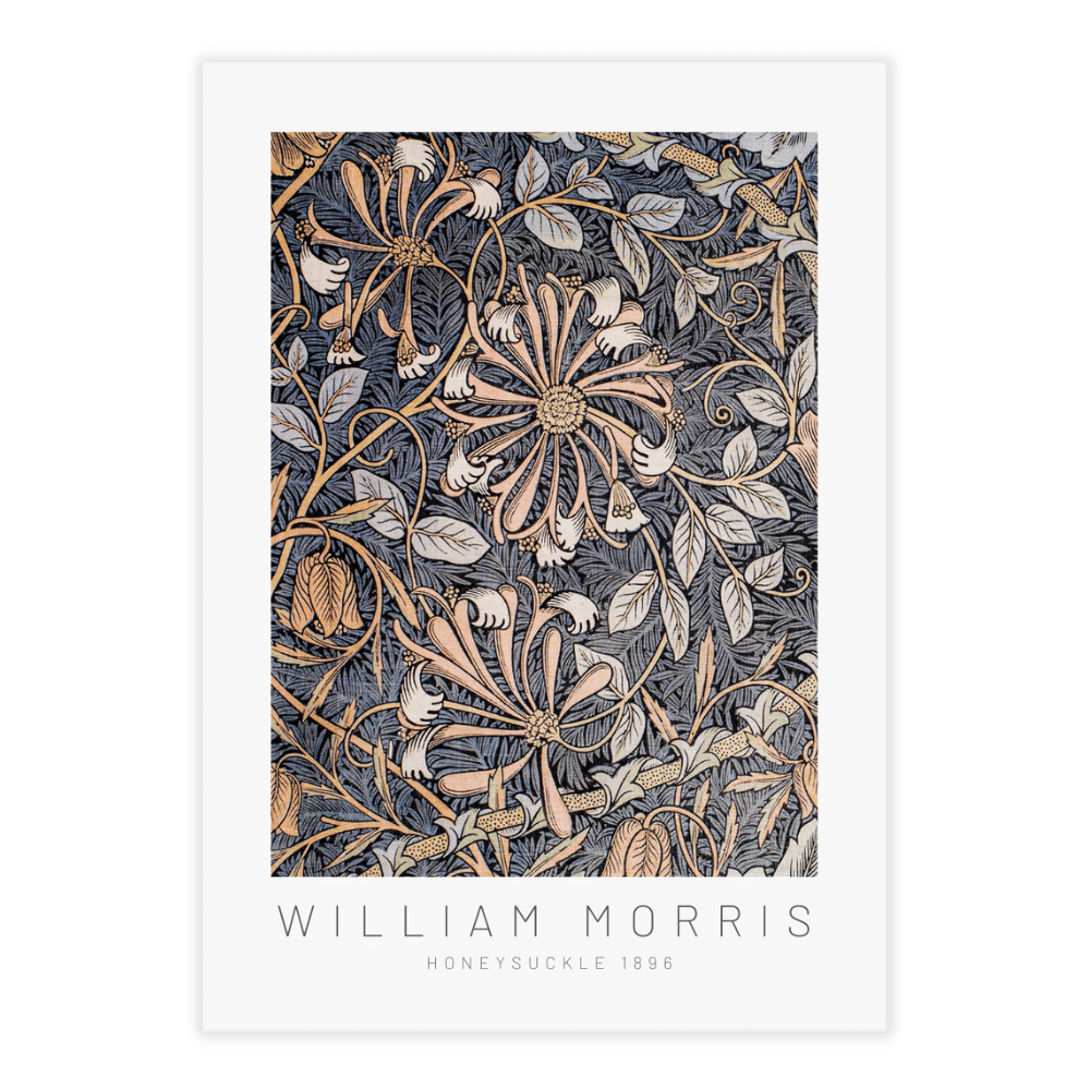 William morris plakar honeysuckle med blomster