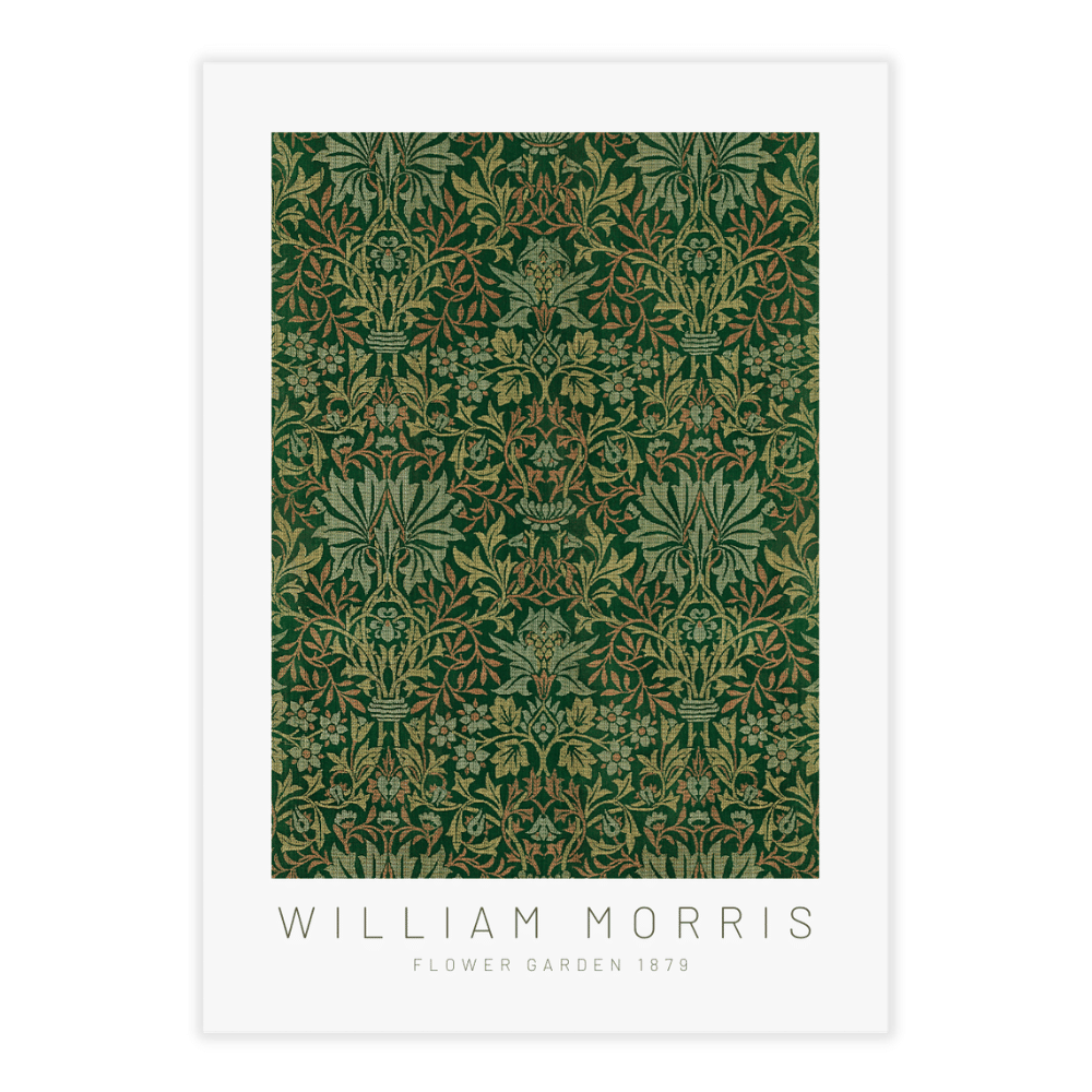 Plakat William Morris Flower garden med grønne blomster