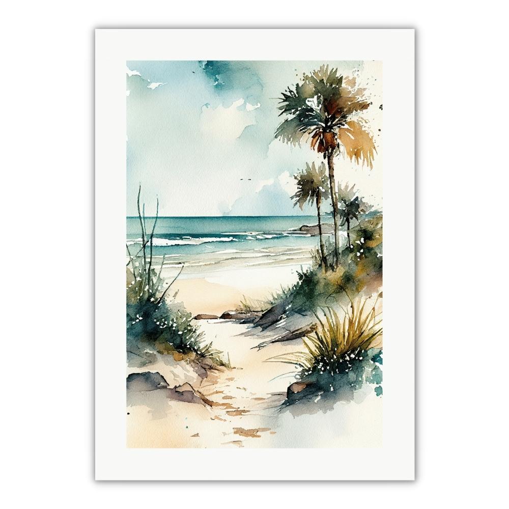 Plakat med stand motiv i akvarel stil