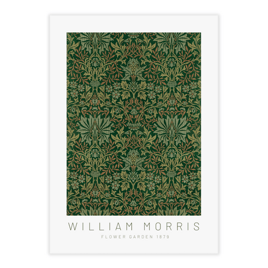 Plakat William Morris Flower garden med grønne blomster