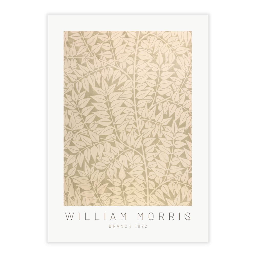 Plakat William Morris Branch i beige farver