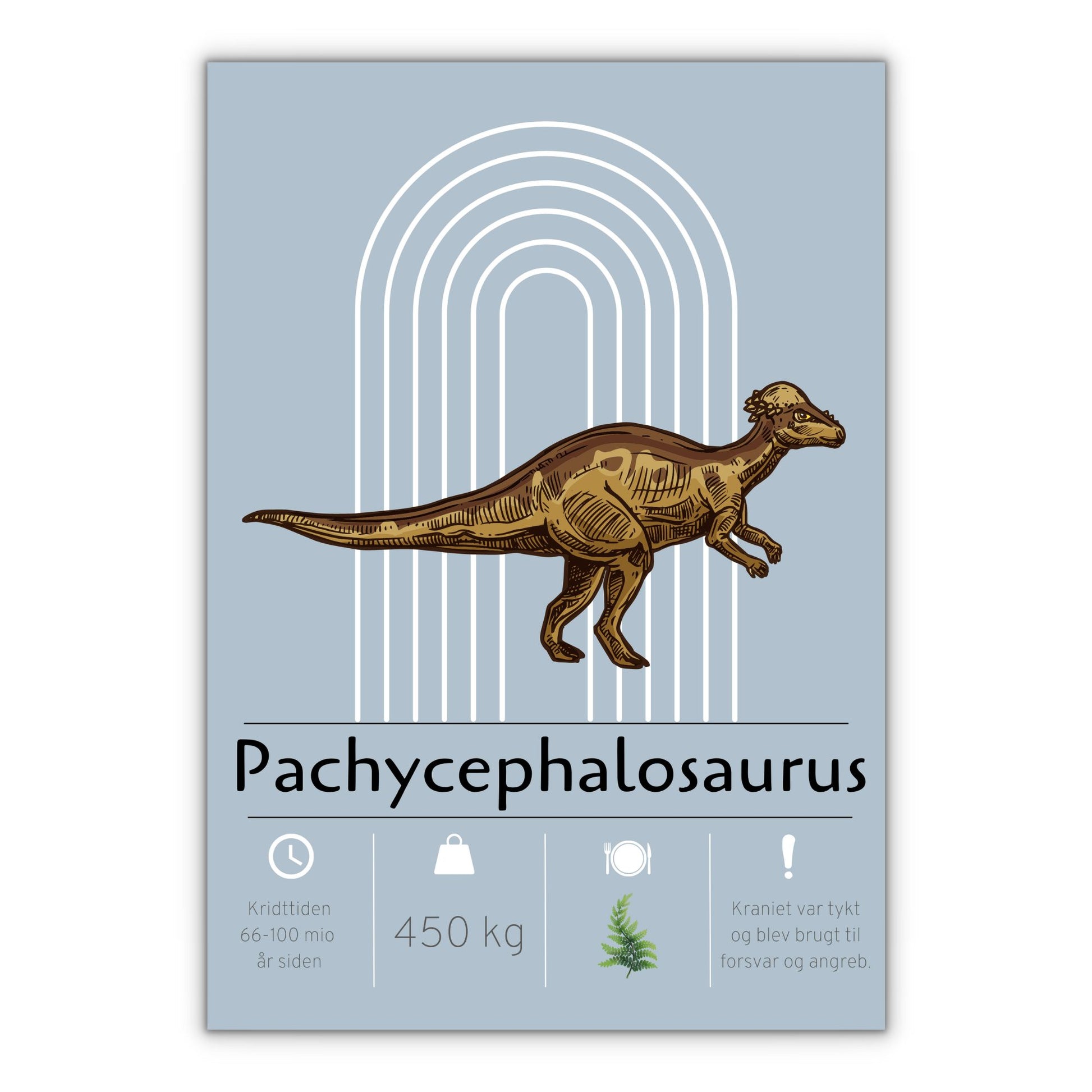 Pachycephalosaurus dinosaur plakat blå