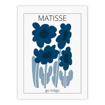 Plakat med blå blomster af Matisse