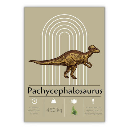Pachycephalosaurus dinosaur plakat gul