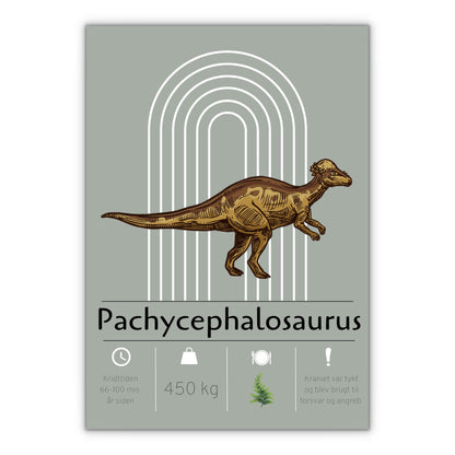 Pachycephalosaurus dinosaur plakat grøn
