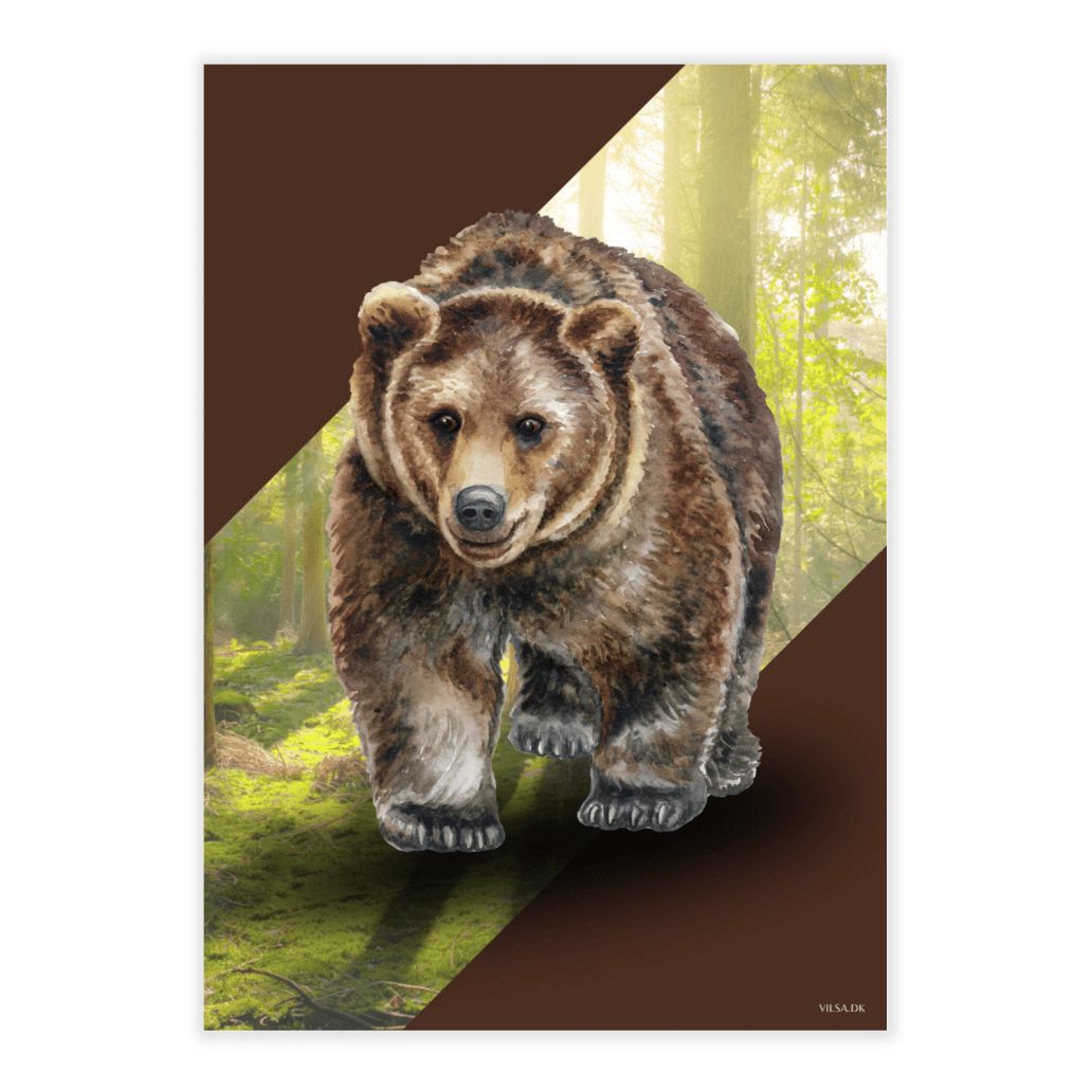 Plakat med bjørn til børneværelset